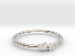 Twin Heart Ring (Multiple Sizes) in Platinum: 5 / 49