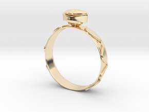 GoldRing version3b "Heart" holes in 14k Gold Plated Brass