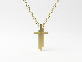 Calvary Cross Pendant - Christian Jewelry in 14k Gold Plated Brass