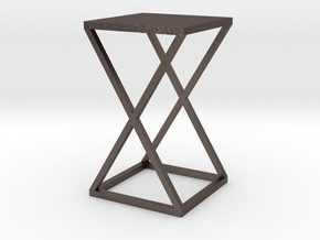 Xtra Side Table 1:12 scale in Polished Bronzed Silver Steel