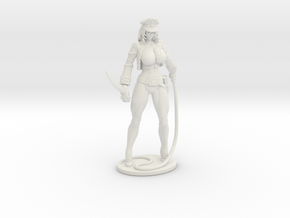 Major Kyra Figurine with Whip 150mm in White Premium Versatile Plastic