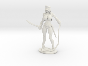 Major Kyra Figurine with Whip 200mm in White Premium Versatile Plastic