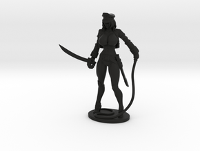 Major Kyra Figurine with Whip 200mm in Black Premium Versatile Plastic