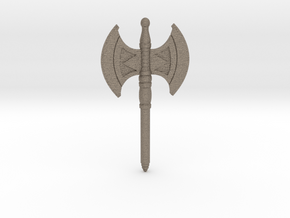 Battle Axe for the New Mini figures in Matte Bronzed-Silver Steel