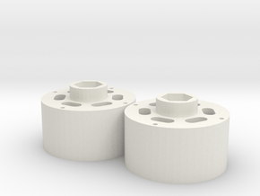 1.9 12mm hex dually hubs in White Natural Versatile Plastic: 1:10