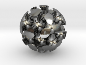 Bone Sphere in Polished Silver