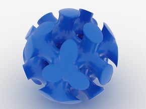 Bone Sphere in Blue Processed Versatile Plastic