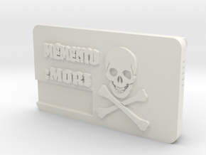 "Memento Mori" Belt Buckle  in White Natural Versatile Plastic