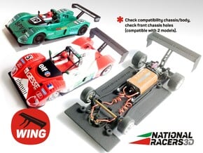 Chassis - SCX Super Sport LMC/Ferrari 333 SP in Black PA12