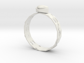 Ring , Ear Ring ,  Pendant on Neck ,  SET Number2 in White Natural Versatile Plastic