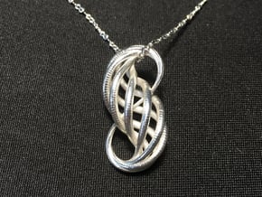 Shiny Gold or Silver Pendant: 'Entangled Forever' in Fine Detail Polished Silver