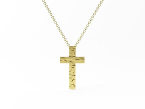 Modernist Cross Pendant - Christian Jewelry in 14k Gold Plated Brass