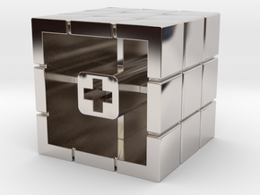 Artisan Cherry keycap Rubiks Cube in Rhodium Plated Brass