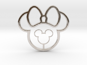 Mickey Head Lollypop Necklace in Rhodium Plated Brass