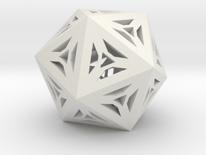 Decorative Icosahedron in White Natural Versatile Plastic