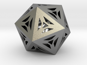 Decorative Icosahedron in Natural Silver