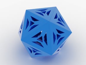 Decorative Icosahedron in Blue Processed Versatile Plastic