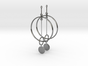 Interlinked Rings Earrings in Polished Silver (Interlocking Parts)