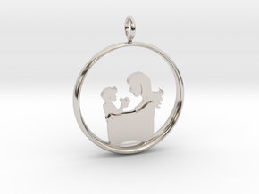 Mother & Son Pendant 3 -Motherhood Collection in Platinum