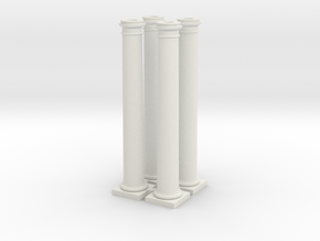 4 Doric Columns  51mm high in White Natural Versatile Plastic