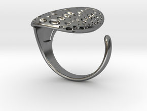 adjustable pebble knuckle in Polished Silver