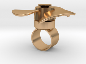Fidget Spinner Ring in Polished Bronze (Interlocking Parts): Medium