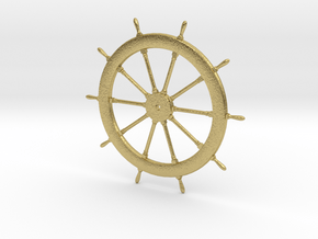Schooner Zodiac Small Metal Steering Wheel in Natural Brass