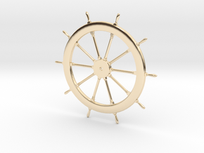 Schooner Zodiac Small Metal Steering Wheel in 14K Yellow Gold