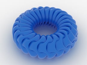 Gyroid Torus in Blue Processed Versatile Plastic