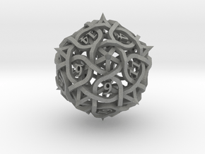 Thorn d20 Ornament in Gray PA12