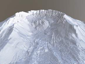 Mount St. Helens Contour Map (10 Meter) - Large in White Natural Versatile Plastic