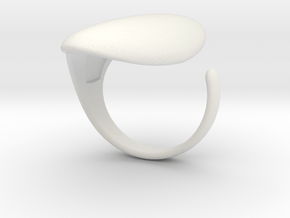 Plain Knuckle Ring in White Natural Versatile Plastic