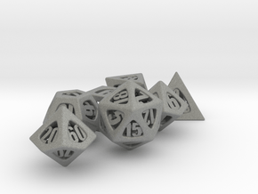 Thoroughly Modern Dice Set with Decader in Gray PA12