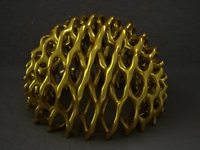 Generative Dome Lattice in Polished Gold Steel