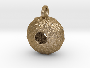 Sea Urchin Pendant in Polished Gold Steel
