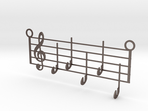 Music Key Hanger in Polished Bronzed-Silver Steel