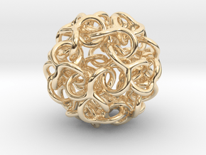 Interwoven Dodecahedron Starball in 14k Gold Plated Brass