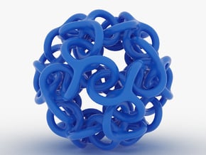 Interwoven Dodecahedron Starball in Blue Processed Versatile Plastic