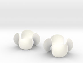Enneper Earrings in White Processed Versatile Plastic
