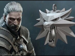 The Witcher 3 (Medallion) in Polished Nickel Steel