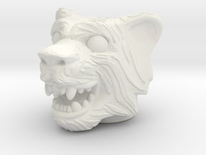 Tigerman Head - Multisize in White Natural Versatile Plastic: Medium