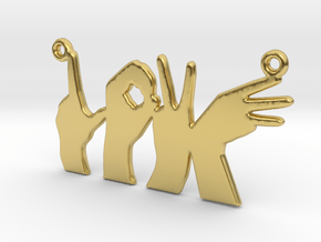 Love Hands pendant in Polished Brass