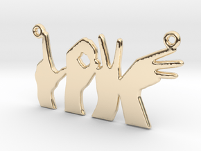 Love Hands pendant in 14k Gold Plated Brass