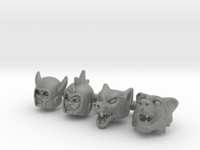 Galaxy Warrior Heads 4-Pack #2 - Multisize in Gray PA12: Extra Small