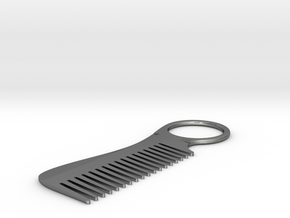 Mustache & Beard Comb in Polished Silver