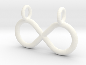 Infinity Pendant in White Processed Versatile Plastic