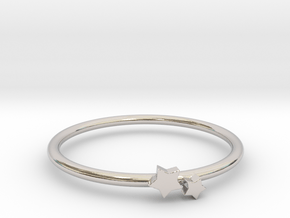 Twin Star Ring (Multiple Sizes) in Platinum: 6 / 51.5