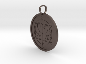 Haures Medallion in Polished Bronzed-Silver Steel