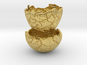 Dinosaur Egg Ring Box - Proposal Ring Box in Polished Brass