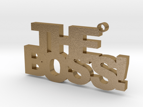 The Boss Keychain in Polished Gold Steel
